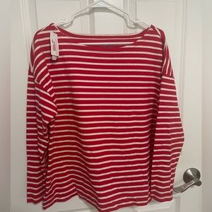 Vineyard Vines long sleeve striped knit top, size L, color red velvet